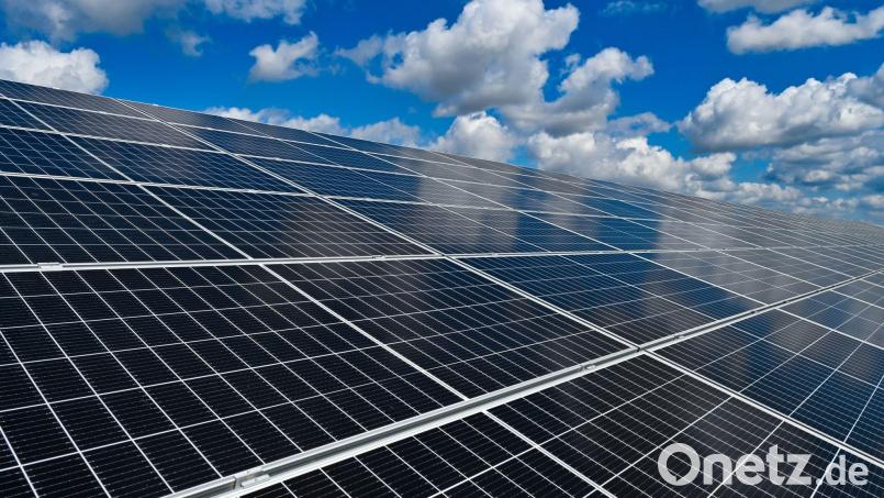 Für eine neue Freiflächen-Photovoltaikanlage in Nabburg hat der Stadtrat einen vorhabensbezogenen Bebauungsplan aufgestellt und den Flächennutzungsplan &quot;Sondergebiet Energie&quot; geändert. Symbolbild: Patrick Pleul/dpa-Zentralbild/dpa/Symbolbild
