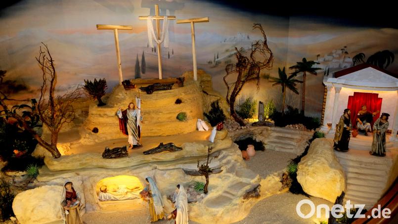 Die Flosser Pfarrgemeinde St. Johannes ist stolz auf ihre Jahreskrippe in der Kirche, die zur Osterzeit wieder zur Besichtigung freigegeben wird. Bild: Fred Lehner