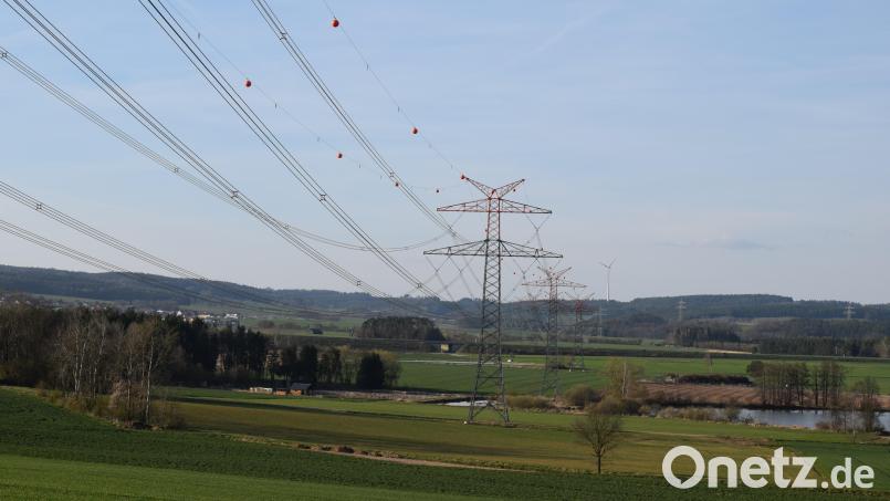 Unmittelbar neben den Masten des Ostbayernrings sollen die neuen Masten für die Bahnstromleitung errichtet werden. Diese sind in etwa halb so hoch. Bild: bnr
