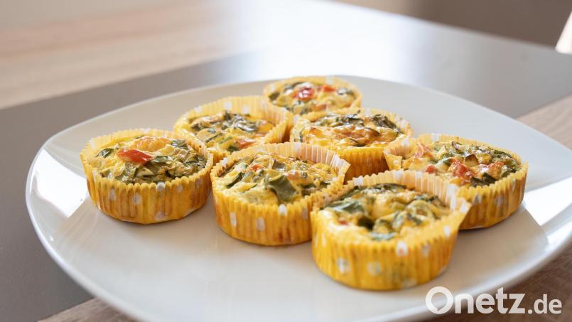 Rührei aus dem Ofen: Eier-Gemüse-Muffins. Bild: Marina Gube