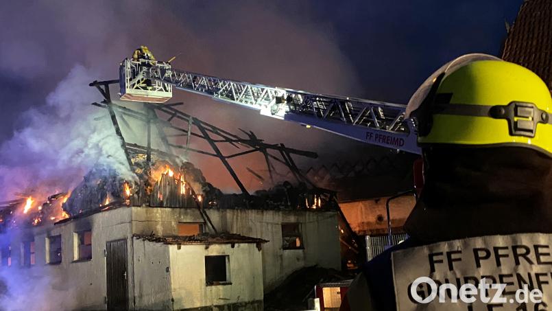 Der Schaden beim Großbrand in Wiesensüß wird auf einen mittleren sechsstelligen Bereich geschätzt. Bild: Völkl