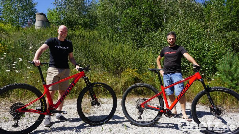Christian Morgenroth (links) und Thomas Wickles sind stolz auf die Super-Fit-Räder von Ghost. Bild: jut