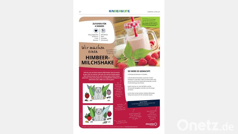 Rezept Himbeer-Milchshake Bild: Oberpfalz Medien
