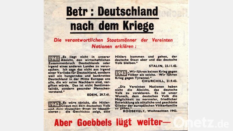 So sieht das Flugblatt aus, das in Neukirchen bei Sulzbach-Rosenberg gefunden wurde. Bild: wsl