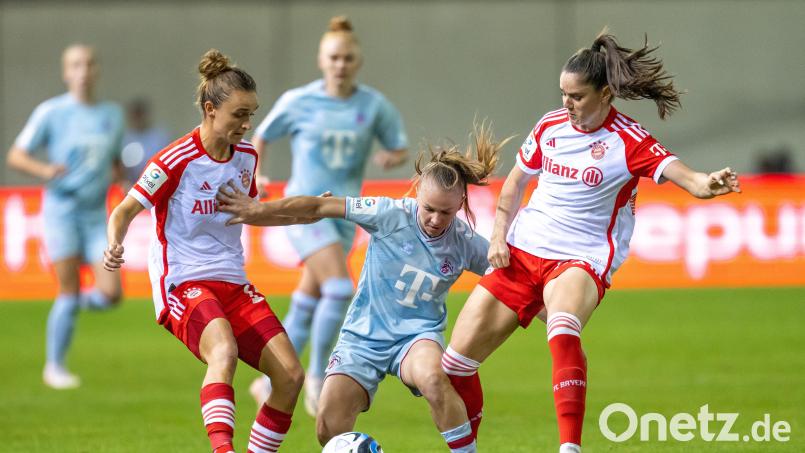Mit 66 Bundesligaspielen ist die gebürtige Ambergerin Laura Donhauser (Mitte) mittlerweile Rekordspielerin beim 1. FC Köln – eine Stammplatzgarantie hat sie dennoch nicht. Bild: Peter Kneffel/dpa
