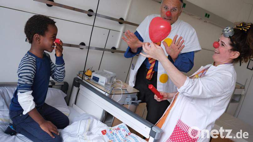 Die Klinik Clowns Bayern sammeln freudige Momente zum Tag der Freud am 24. Juli. Bild: Manfred Lehner/exb
