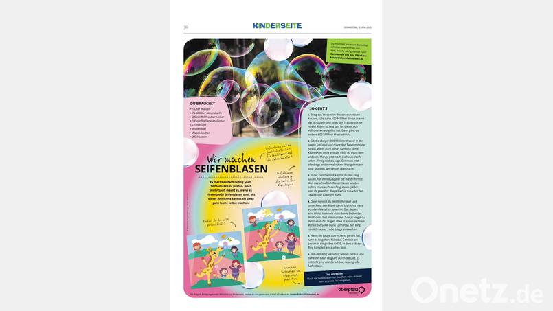 Anleitung Seifenblasen Bild: Oberpfalz Medien