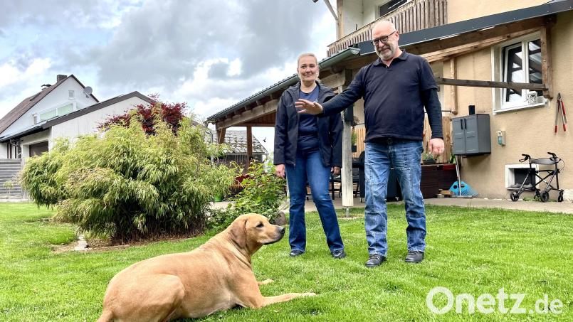 Seit acht Jahren betreiben Sabine und Bernd Wilke eine Hundepension. Ihr Hund Peanut ist immer mit dabei. Bild: Gabi Schönberger