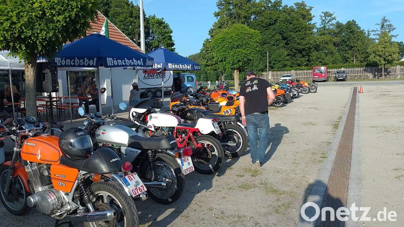 Ein Laverda-Fan schaut sich die Maschinen genau an. Über 80 Exemplare gab es in Trabitz zu bewundern. Bild: Alex Zeitler