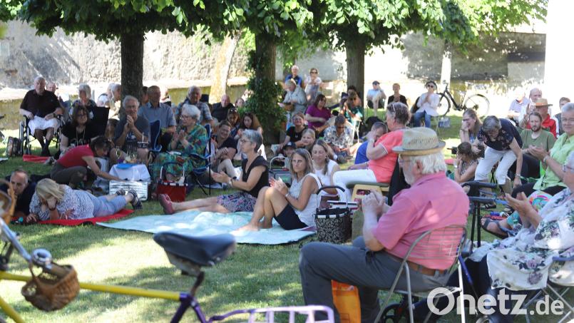 Entspannte Atmosphäre mit passender Musik bot die Picknick-Serenade im schattigen Grüngürtel der Nikolauskirche. Bild: war