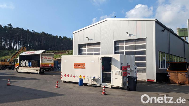 Die Sammelstation für Problemmüll im Wertstoffhof Industriegebiet Nord. Bild: Bergler