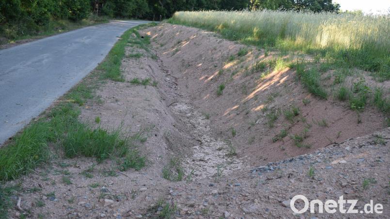 Die Bauausführung im Natzlweg wurde vom Wernberger Marktrat bemängelt. Das Erdboden für die Ausformung der Böschung sei von so minderer Qualität, dass darauf kein Gras wachsen könne. Bild: bnr