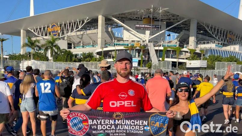 Christoph Mayer vor dem Spiel der Bayern gegen Boca Juniors. Bild: Mayer/privat