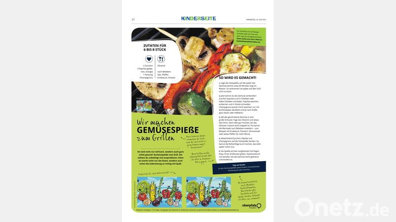 Gemüsespieße sehen toll aus, sind gesund und schmecken richtig lecker! Bild: Oberpfalz Medien