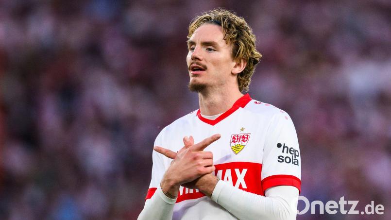 Stürmer Nick Woltemade vom VfB Stuttgart wird vom FC Bayern umworben. Bild: Tom Weller/dpa