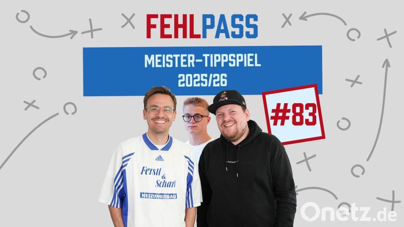Wer wird Meister von Bezirksliga bis A-Klasse? Tracer (der Typ mit Brille und Schnauzer) und Schecki tippen dieses Mal gegen Schlötti (der Typ mit Brille und ohne Schnauzer). Bild: Jakob Graf