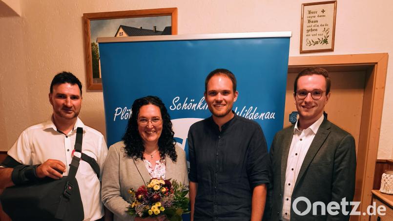 Von links: Marktratskandidat Adalbert Zölch, Bürgermeisterkandidatin Tina Zeitler, Marktratskandidat Bastian Ott, CSU-Kreisgeschäftsführer Adrian Käß. Bild: Daniela Zölch