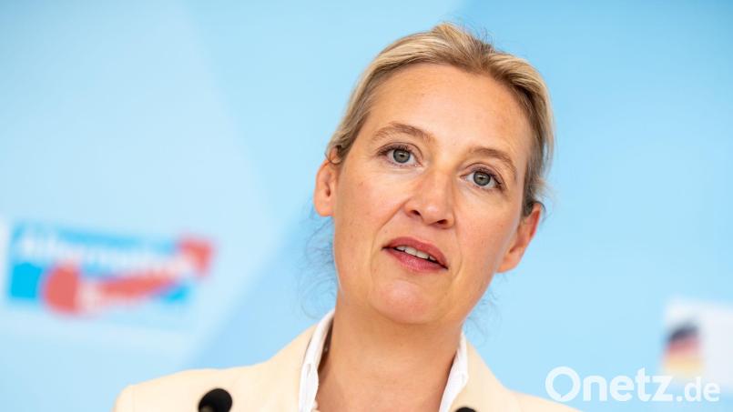 AfD-Chefin Alice Weidel wurde am Montag in Regensburg beim Auftritt von Vicky Leandros erwartet. Am Ende kam sie nicht. Archivbild: Michael Kappeler/dpa
