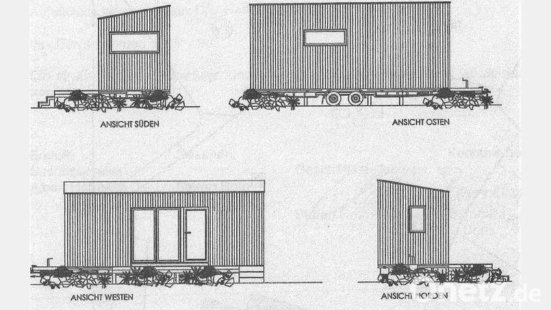 Ein solches mobiles Tinyhaus entsteht derzeit am Campingplatz des ehemaligen Freibads. Es ist 7,20 Meter lang und 2,55 Meter breit. Grafik: Architekturbüro Drehobel