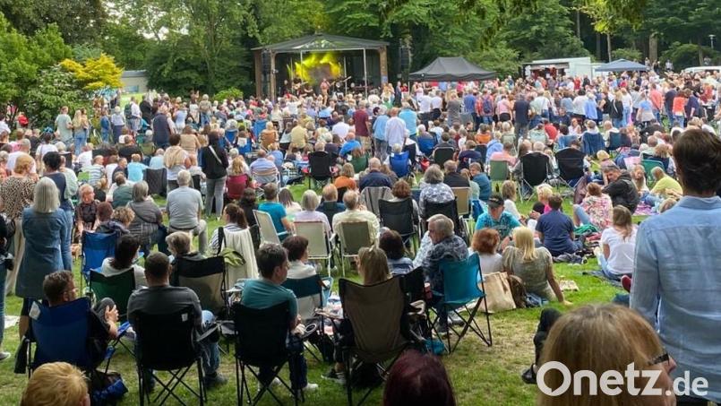 Im Max-Reger-Park in Weiden feiern bei der Serenade rund 3000 Fans die Musik von Peter Maffay. Bild: Kunz