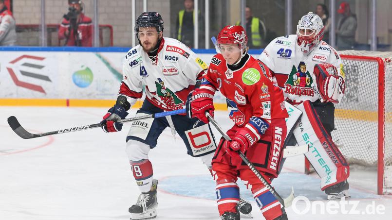 Jonas Körber (Mitte) bleibt den Selber Wölfen auch in der Oberliga erhalten. Bild: Mario Wiedel/exb