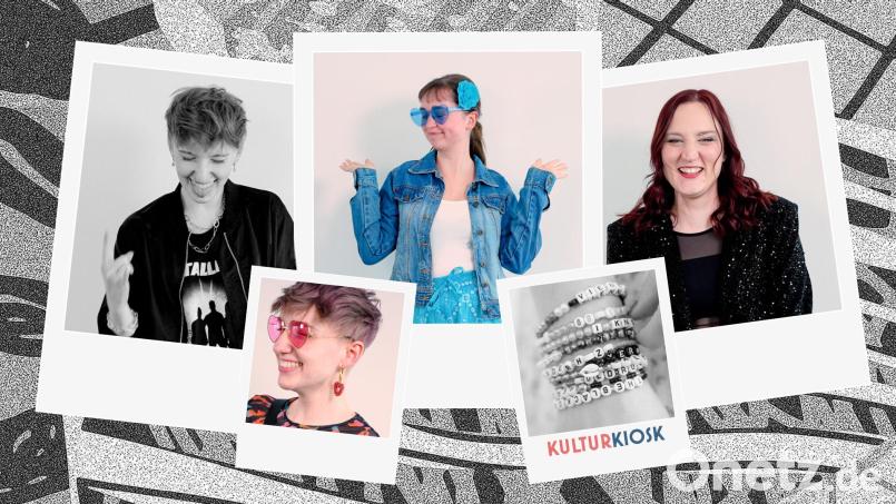 Marina Gube und Lisa Sebald reden in einem Spezial des Podcasts &quot;Kulturkiosk&quot; über Konzerte. In der zweiten Folge geht es um Konzert-Outfits. Bildmontage: Marina Gube