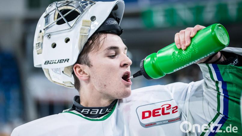 Connor McLeod ist neuer dritter Torhüter bei den Blue Devils Weiden. Bild: Dominik Thalau/exb