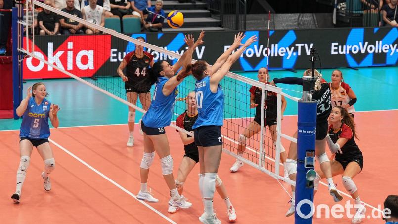 Das Weiterkommen haben die deutschen Volleyballerinnen weiter in der eigenen Hand. Bild: Mika Kylmäniemi/Lehtikuva/dpa