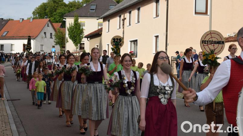 Die Festdamen sorgten für ein buntes Bild beim Festzug. Bild: bnr