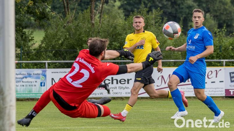 Schwarzhofens Keeper Markus Ullmann (links) und seine Teamkollegen treten am Dienstagabend beim TB/ASV Regenstauf an. Archivbild: gud