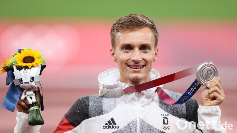 Geher Jonathan Hilbert gewann vor vier Jahren die Silbermedaille bei den Olympischen Spielen in Tokio. Bild: Oliver Weiken/dpa