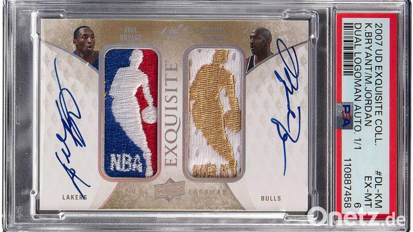 Die Versteigerung der Karte mit den Autogrammen der beiden NBA-Legenden hat fast 13 Millionen Dollar (rund 11 Millionen Euro) erzielt. Bild: -/Heritage Auctions/dpa