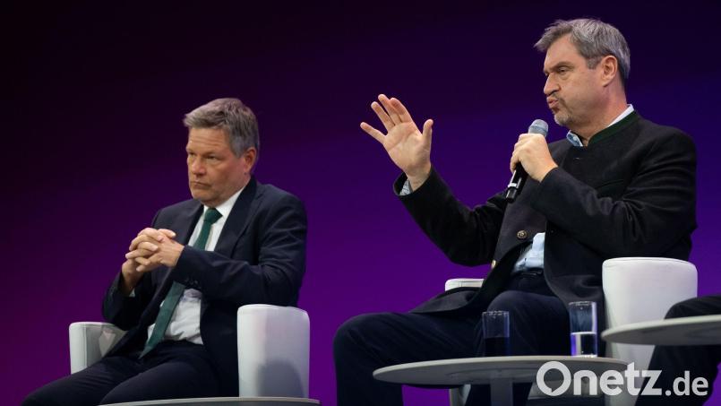 Ziemlich beste Feinde: Robert Habeck und Markus Söder. (Archivbild) Bild: Sven Hoppe/dpa