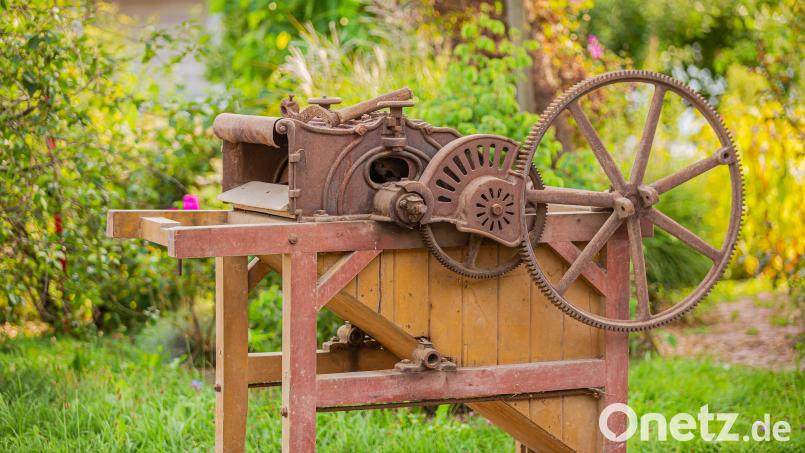Die alte Stiftendreschmaschine. Bild: hwk