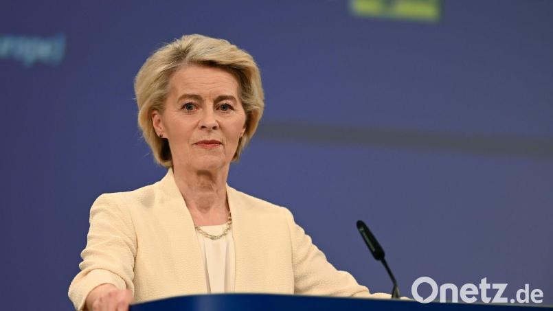 Für Kommissionschefin Ursula von der Leyen endete der Zwischenfall glimpflich. (Archivbild) Bild: Ansgar Haase/dpa