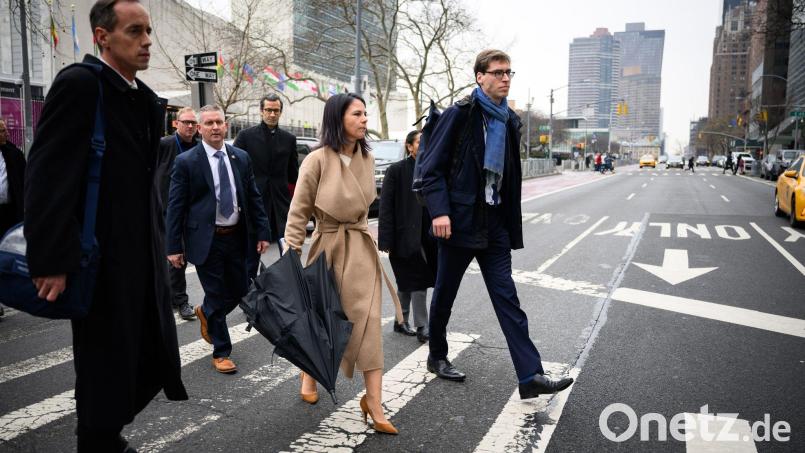 Ex-Außenministerin Baerbock 2024 bei einem Besuch in New York. (Archivbild) Bild: Bernd von Jutrczenka/dpa