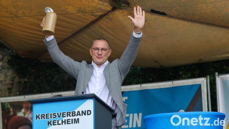 Der AfD-Chef sieht seine Partei auf dem Weg zur Macht. Bild: Daniel Löb/dpa