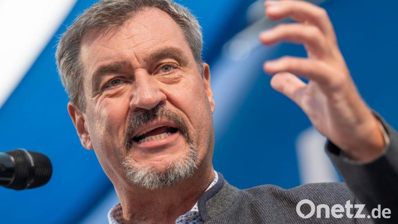 Eindringlich warnte CSU-Chef Söder seine Zuhörer vor der AfD. Bild: Peter Kneffel/dpa