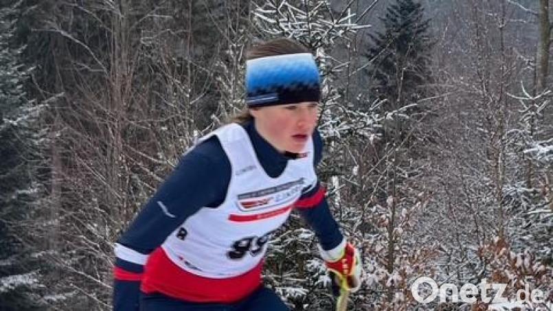 Merle Uschold krönte ihre starke Leistung mit dem Sieg bei der sächsischen Meisterschaft im Biathlon. Archivbild: Iris Uschold