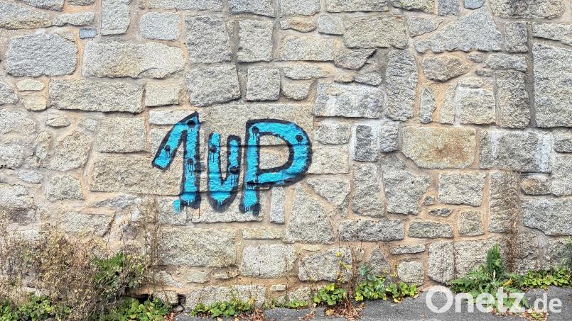 Dieser Schriftzug wurde an zwei Stellen in Floß aufgesprüht. Bild: Polizeiinspektion Neustadt/WN/exb