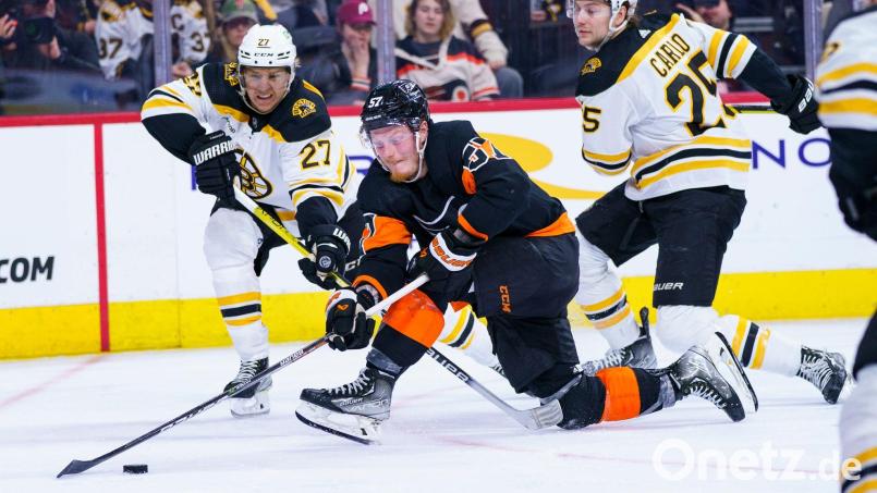 Tigers-Neuzugang Wade Allison (Mitte) bringt Erfahrung aus der NHL mit. (Archivbild) Bild: Chris Szagola/AP/dpa