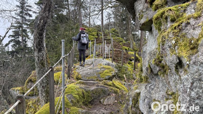 Die Felsformation &quot;Steinerne Wand&quot; auf dem Schwarzwihrberg ist ein natürliches Phänomen. Bild: Maximilian Hohlheimer