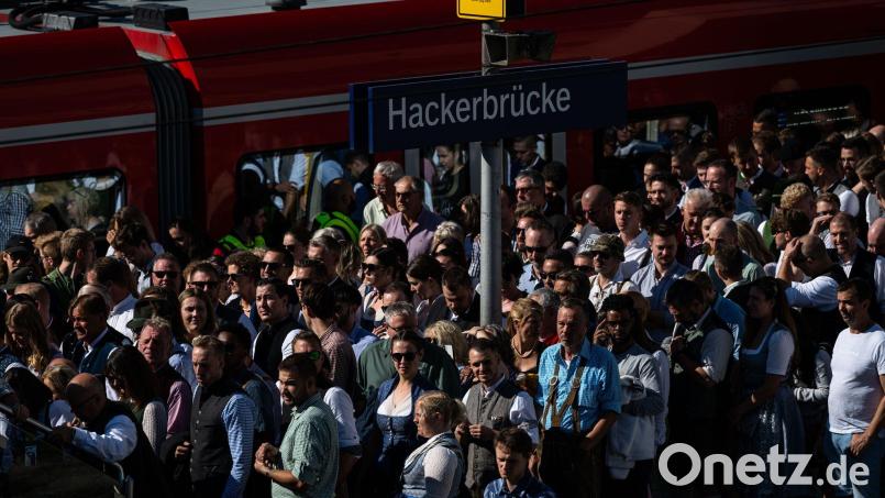 Gerade an der Hackerbrücke steigen viele Wiesnbesucher in die S-Bahn ein und aus (Archivbild). Bild: Lukas Barth/dpa