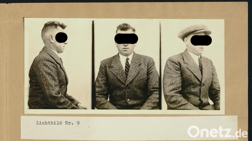 Bilder des Täters nach seiner Verhaftung in der Nähe von Augsburg Bild: Staatsarchiv Amberg
