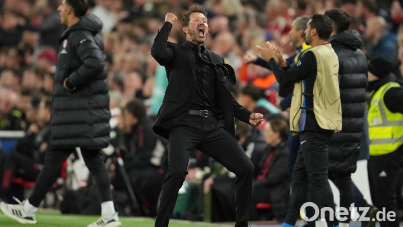 Gilt als emotional: Diego Simeone, Trainer von Atlético Madrid. Bild: Jon Super/AP/dpa