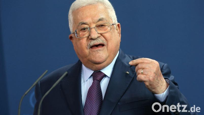 Darf per Video sprechen: Palästinenserpräsident Mahmud Abbas Bild: Wolfgang Kumm/dpa