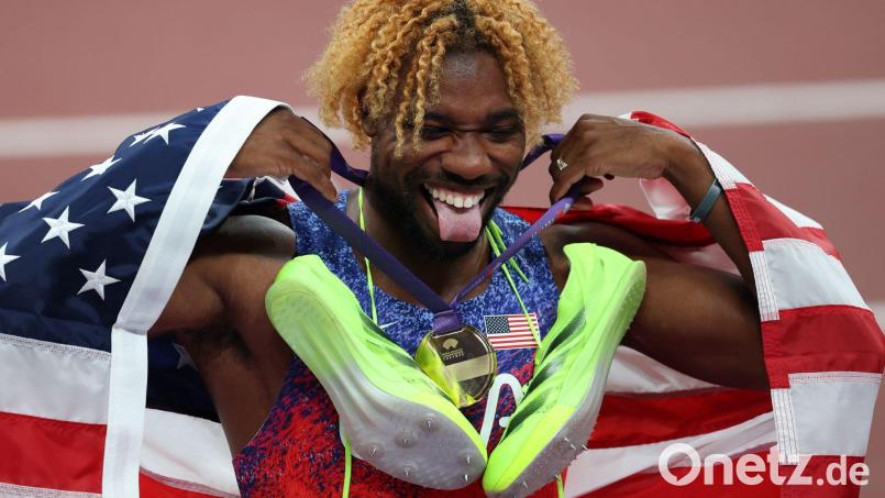 Noah Lyles ist zum vierten Mal in Folge Weltmeister über die 200 Meter. Bild: Oliver Weiken/dpa
