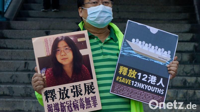 Zhang Zhan hatte bereits eine Haftstrafe wegen desselben Vorwurfs abgesessen. (Archivbild) Bild: Kin Cheung/AP/dpa