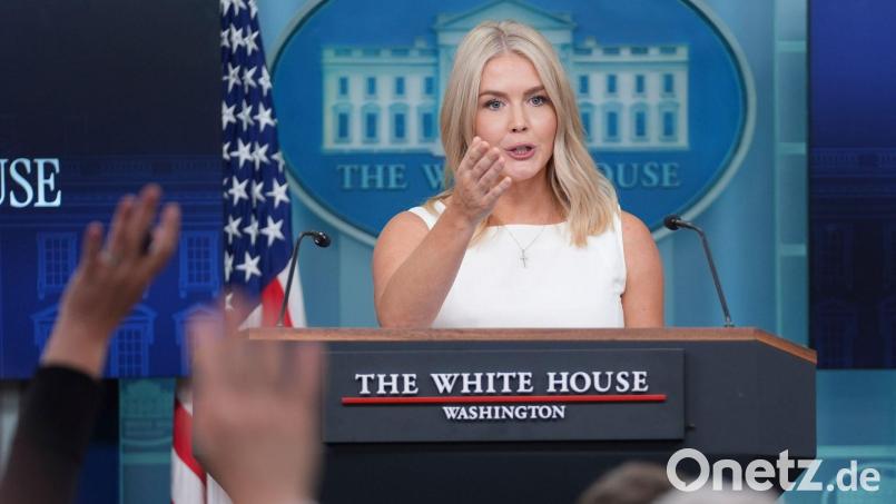 Trumps Sprecherin Karoline Leavitt stellt klar, dass die Visa-Gebühr nicht jährlich erhoben wird. Bild: Evan Vucci/AP/dpa