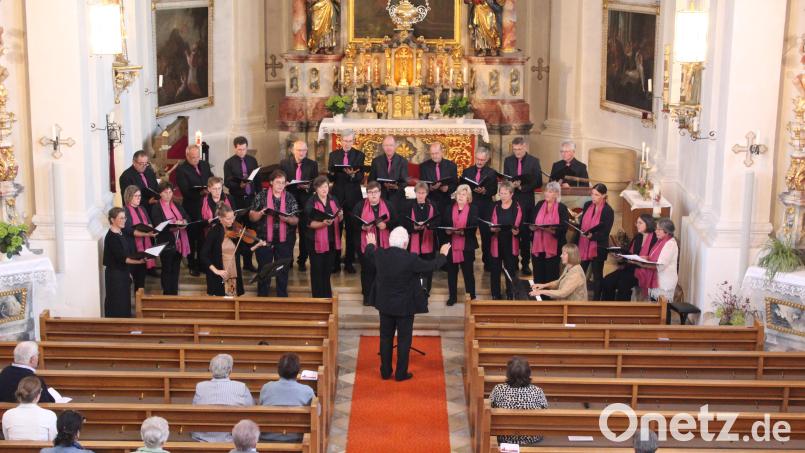 Der Kirchenchor Thanstein mit seinem Leiter Richard Waldmann begleitete die Abendmusik zweier lettischer Gastmusikerinnen mit ausgewählten Chorbeiträgen. Bild: mnt